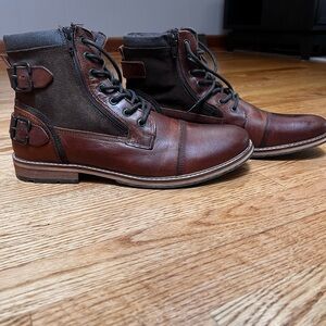 Crown Vintage “Brandon” Brown and Black Leather Boots Classic Style